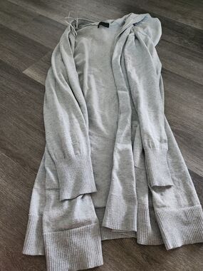 Light Gray Women’s Open-Front Cardigan Sweater Large